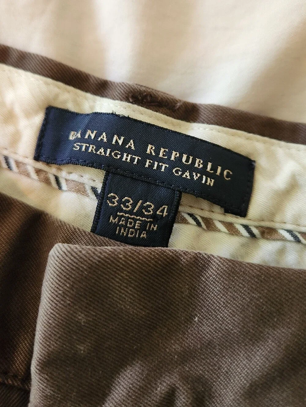 Banana Republic Straight Fit Gavin Men's Brown Casual Chino Pants